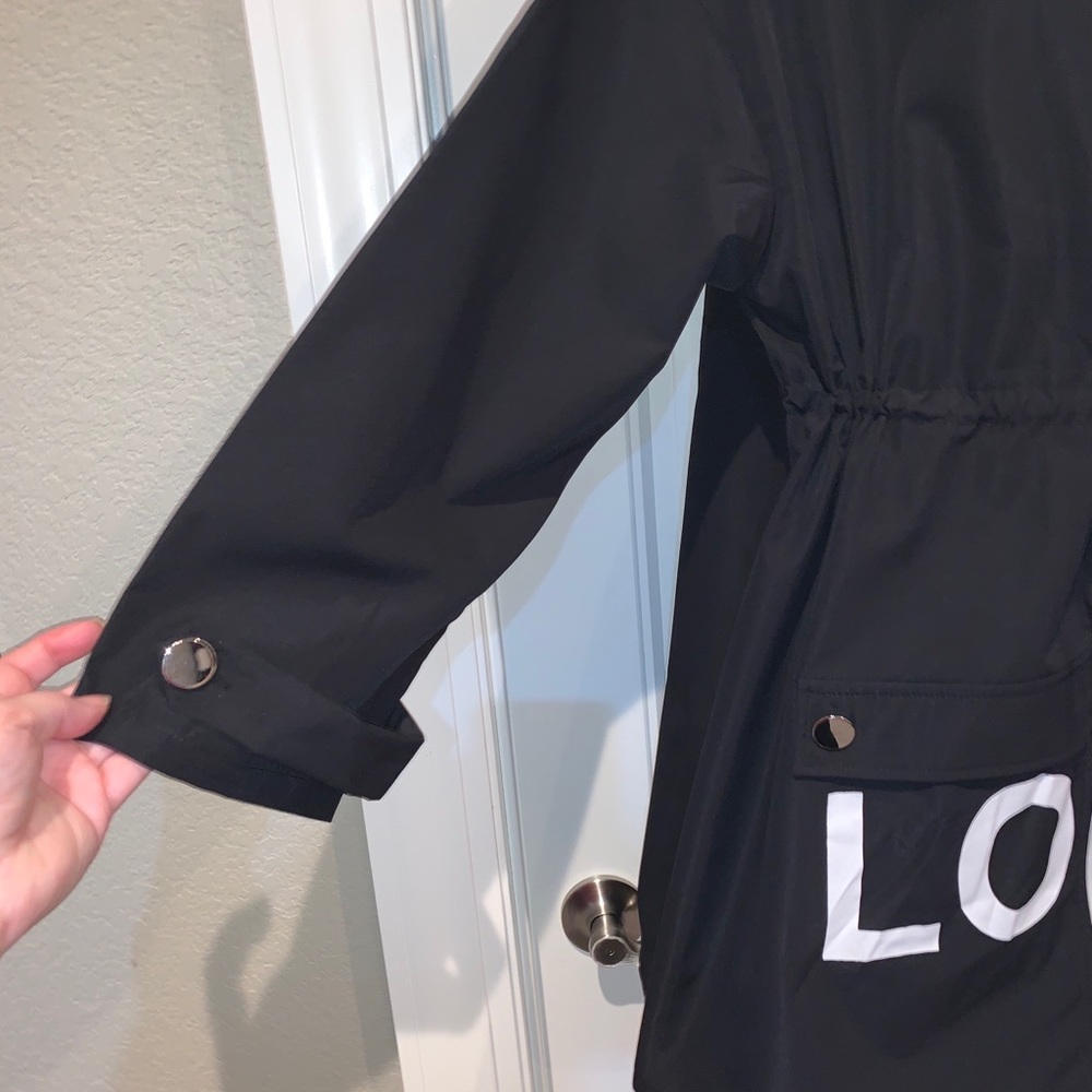 Black Zip Up Jacket That says LOVE - Picture 7 of 12